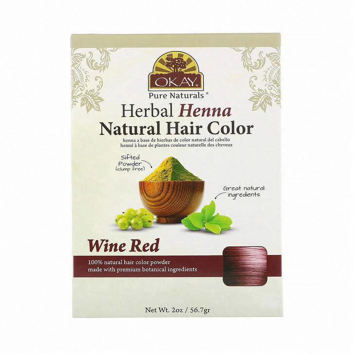 OKAY PURE NATURALS HERBAL HENNA NATURAL HAIR COLOR WINE RED