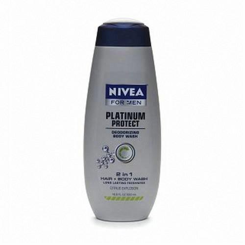 Nivea for Men Platinum Protect Deodorizing 2 in 1 Hair & Body Wash, Ocean Burst